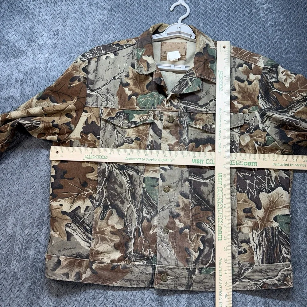Vintage Wrangler Rugged Wear Camo Jacket Advantage Men's XL Denim Trucker USA